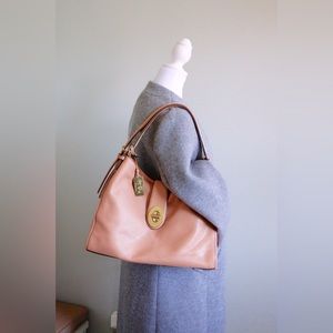 New Coach Madison carlyle leather bag coral pink